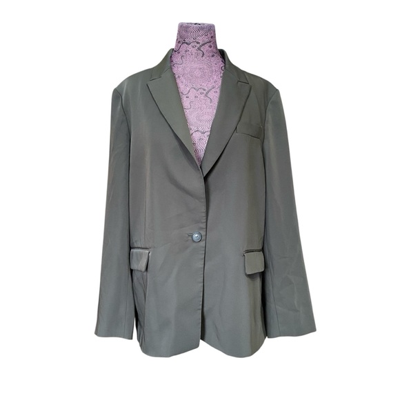Vince Sz 16 Women Laurel Green Single Button Blazer Jacket - Picture 1 of 5
